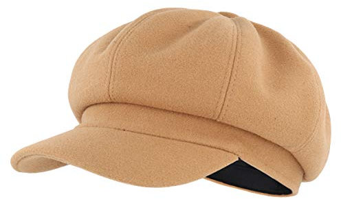 Gisdanchz Cabbie Damen Kamel Wolle Ballonmütze Schirmmütze Baskenmütze Damenmütze Winter Mütze Warm Wintermütze Barett Bakerboy Kappe Schiffermütze Matrosenmütze Damen Kamel