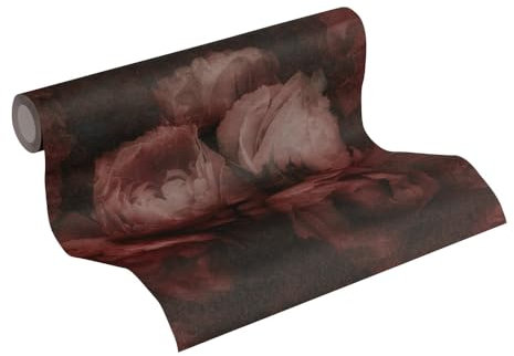 Livingwalls Vliestapete New Walls Tapete Romantic Dream mit romantischen Rosen 10,05 m x 0,53 m rot schwarz Made in Germany 373924 37392-4