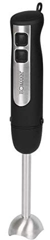 Bomann Stabmixer SM 6028 CB Pürierstab, Handmixer, Mixer für Smoothie, Shakes, 2 Stufen-Schalter, Multizerkleinerer, Edelstahl-Stab und Messer, Aufhängeöse, 800 Watt Motor, schwarz-edelstahl