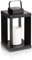 Alfresia Battery Operated Lantern – Indoor and Outdoor Lamp with Flickering Candle Effect, Garden Hanging Light, Weatherproof, Black, 25.5cm, Requires 2X AA Batteries