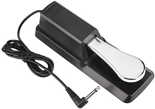 Voarge Sustain Universal-Pedal mit rutschfestem Gummi-Pad, für digitale elektronische Klaviertastaturen (schwarz)