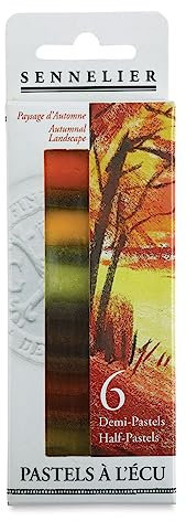 SENNELIER Half Pastel 6 Stick Set, Pigment, Autumn, 1 Count (Pack of 1)