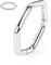 16G Septum Silber Conch Piercing Nasenring Creolen Daith Ohrringe Chirurgenstahl Higned Segment Seamless Clicker Ring Helix Knorpel Rook Lobe Schmuck 8mm Sechskantform
