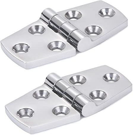 Atibin Marine Mount Door Hinges Steel Stainless Hatch Boat Hinge Hardware Heavy Duty Boat Hinge Deck Cabinet SUS316 1.51 inch x 3.0 inch 2pcs