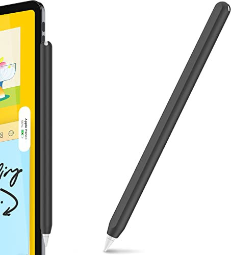 AHASTYLE Apple Pencil Hülle Silikon Apple Pencil Case Ultra Dünn Apple Pencil Abdeckung Kompatibel mit Apple Pencil 2. Generation und Apple Pencil Pro (1 Pack, Schwarz)