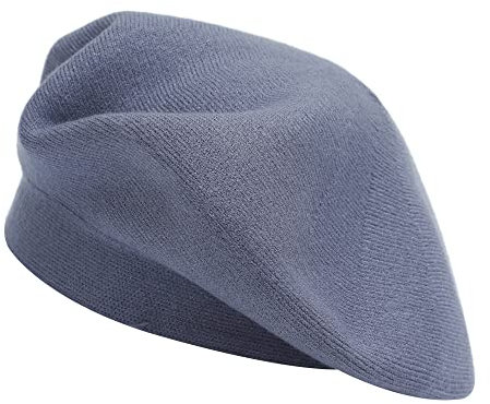 ZLYC Damen Wolle Baskenmütze Klassische Französischen Barett Warm Beret Mütze(Haze Blau Baskenmütze)