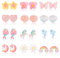 YADOCA 12 Paare Ohrclips für Mädchen Clip Ohrring Kinder Non Piercing Prinzessin Spielen Ohrringe Schmetterling Meerjungfrau Delphine Blume Herz Ohrringe Mädchen Verkleiden sich Schmuck für Kinder