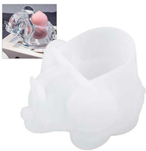 Gießformen Elefant, 3D Epoxidharz Blumentopf, DIY Make up Schwammhalter Silikonform für Zuhause Büro Kunsthandwerk Dekoration Ornament