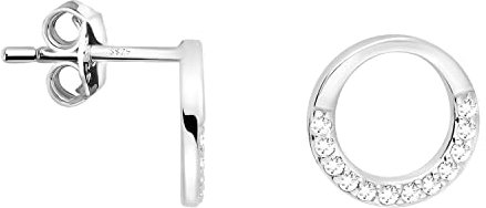 SOFIA MILANI - Damen Ohrringe 925 Silber - mit Zirkonia Steinen - Kreis Ohrstecker - E1940
