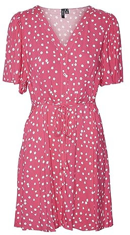 VERO MODA Vmalba SS Robe Courte WVN Noos Femme Robe, Noir/AOP : Joey Dot, XS