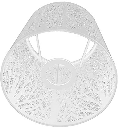 Abat-jour en fer forgé sculpté en forme d'arbre de forêt E27 pour lampe de table, chambre à coucher, décoration de chevet, 19 x 15 x 13 cm (blanc)