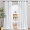 PONY DANCE White Voile Curtains 90 Drop Pair - Linen Look Voile Panels Extra Wide for Living Room/Bedroom/Patio Door, Eyelet Top Window Net Curtain 2 Panels, 66 Inches Wide Each Panel, Set of 2