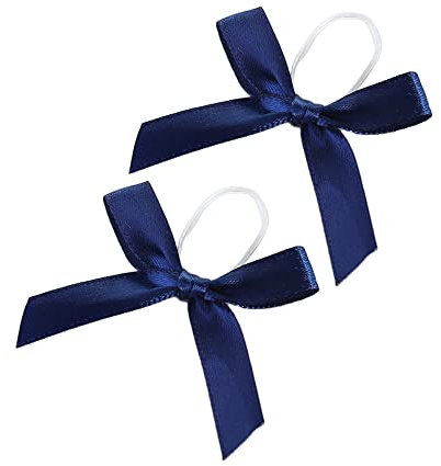 50 piccoli fiocchi, fiocchi di raso, fiocco, regalo con elastico, fiocco pronto per la decorazione, fiocchi di raso per confezioni regalo, bottiglia di profumo, bottiglia di vino, blu navy
