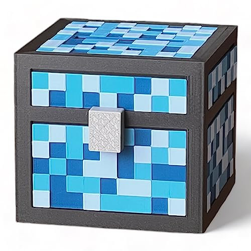 KAJAWIS Pixel Sparschwein Spardose für Kinder 3D Box Multicoloured PLA-Biokunststoff (Blue, M)