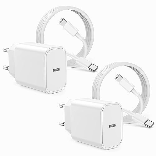 4-Pack iPhone Chargeur Rapide Original et 2M Câble USB C to Lightning,[MFi Certifié] 20W Chargeur iPhone 13 14 Secteur Type C Adaptateur pour iPhone 14 Plus/13 Pro Max/12 MIni/11 Pro/XR/XS/SE/8/7/iPad