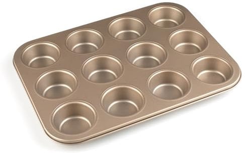 Parmedu Molde para Magdalenas Estándar - Bandeja para Magdalenas Estándar con Cavidades de Acero al Carbono Antiadherente - Moldes para Magdalenas de Tamaño Estándar (Standard Size)