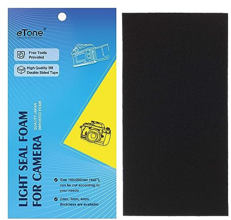 eTone Light Leak Proof Sponge High Density Foam Film Camera Replacement Light Seal Foam with Tongs for 120 135 Film Camera Large Format Camera Film Camera Accessories,3mm