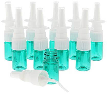 10 x 5 ml Kunststoff-Nasenspray-Flasche, Pumpenreiniger zum Dosieren von Waschparfüm, Grün