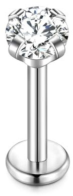 Cizme 925 Silber Lippe Perforiert 16g 8mm Labor Lip Bar Knorpel Earlobe Schraube Nasenband CZ Ohrringe Körperschmuck