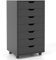 CASART Rolling File Cabinet, 5/7 Drawers Freestanding Storage Organizer Cupboard on Wheels, Home Office Lateral Filing Chest (Black, 7 Drawers)