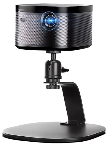 SRIKEKL Aluminum Desktop Projector Stand with Ballhead Angle Adjustment, Table Projector Stand Adjustable Tilt for Nebula, XGIMI, VANKYO, BenQ, PVO, TMY, AuKing and Most LCD/DLP Video Projectors