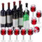 TEHAUX Lot de 18 mini verres à vin avec bouteilles pour maison de poupée, 1:12, accessoires de poupée, mini jouets