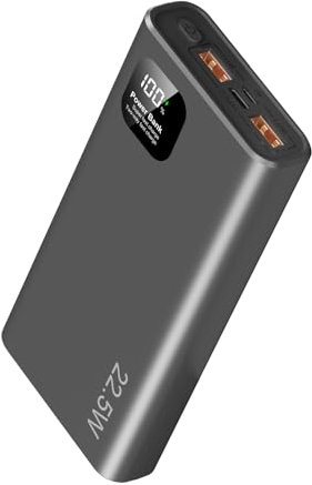 Power Bank 27000mAh Externer Akku: 22.5W Powerbank Schnelles Aufladen PD QC3.0, tragbares Handy-Ladegerät, Externe Batteriebank mit 3 Ausgängen & 2 Eingängen Smartphones Tablets und mehr (Schwarz)