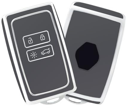 OFFCURVE Etui a Clef Couvre Clef Étui à Clé Coque Clé pour Renault Clio Espace 5 Master Bus Talisman Megane USW Fluence Duster Megane Kadjar Coque Captur Zoe Koleos Scenic Arkana Dacia Sandero Kangoo