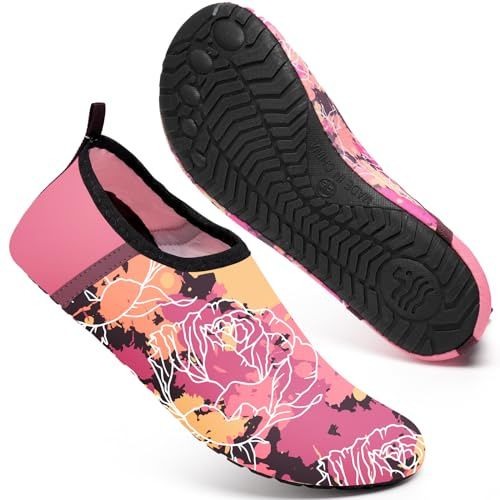 Mabove Swim Water Shoes Socks Barefoot Protecting for Sea Beach Swimming Pool Mens Women Mens(Rose Pink,3.5/4 UK,36/37 EU)