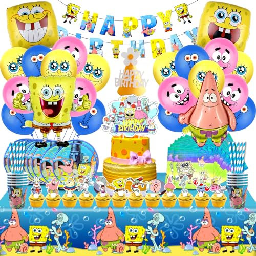 Sponge Geburtstag Deko, Sponge Geburtstagsdeko Luftballon, Helium Ballon, Sponge Party Teller Und Becher, Sponge Deko Torte, Servietten Geburtstag, Sponge Tischdecke, Party Deko Kindergeburtstag
