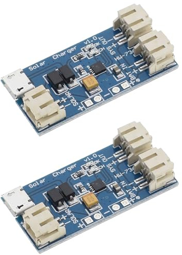 Lot de 2 mini chargeurs solaires Lipo CN3065, module de chargeur de batterie au lithium, puce de charge de batterie au lithium micro kit d'application extérieure, module de charge de batterie au