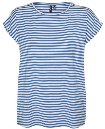 VERO Moda Damen Vmava Ss Top Stripe JRS Noos Vmava Ss Top Stripe JRS Noos (1er Pack)