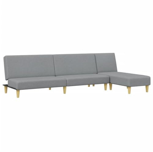 vidaXL Sofagarnitur 2-TLG., Polstersofa mit Holzgestell, Sitzgruppe für Wohnzimmer, Sofagarnitur Sofa Garnitur Lounge, Modern, Hellgrau Stoff