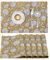 JEMIDI 6er Set Tischset mit Blumenmuster - 6 Tischsets aus Baumwolle - 6X Boho Platzdeckchen Platzset aus Stoff Floral Design - Tisch Sets Platzsets Placemats - Gelb