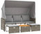 vidaXL Outdoor Sofa 3-Sitzer, Gartensofa mit Dach Hockern, Sonnenliege für Garten Terrasse, Gartenbank Gartenliege, Grau Poly Rattan
