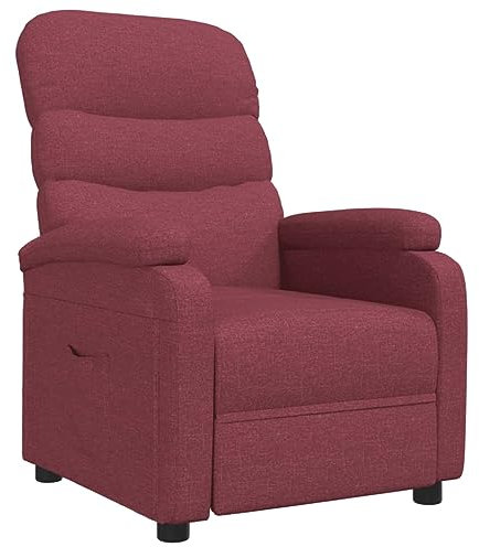 vidaXL Relaxsessel, Sessel mit Liegefunktion, Fernsehsessel Verstellbare Rückenlehne, Liegesessel Ruhesessel Polstersessel, Weinrot Stoff