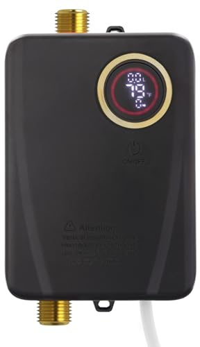 QUIOTUIR Elektrischer Durchlauferhitzer 3500W Sofortiger Elektrischer Warmwasserbereiter 5L mit LED-Anzeige Intelligente Steuerung Durchlauferhitzer für Häuser, Schulen, Krankenhäuser