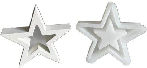 Ldabrye Silikon-Kerzenformen zur Kerzenherstellung, hohl, fünfzackiger Stern, Harzform für Handwerk, Gips, Ornamente, Heimdekoration, leicht zu entformen, Harzform für Gips-Ornament