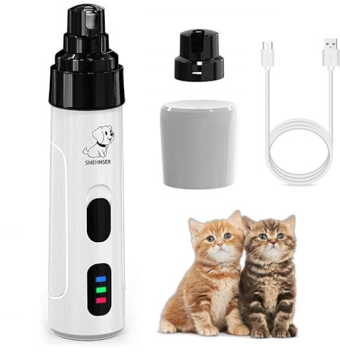 JOAASU Dog Nail Grinders, Silent Grind Pro for Dogs, Super Quiet Dog Nail Grinder, Dog Claw Grinder Silent, Electric Pet Nail Grinder, Rechargeable Dog Nail Trimmer for Small Medium Large Dogs &Cats