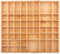 SEVICO Großer Setzkasten aus Holz für Sammelgegenstände Sammelbox Wandregal Holzregal mit 51 Fächer 52 x 46 x 5 cm Beige | Perfekt für Decoupage, Lagerung, Dekoration