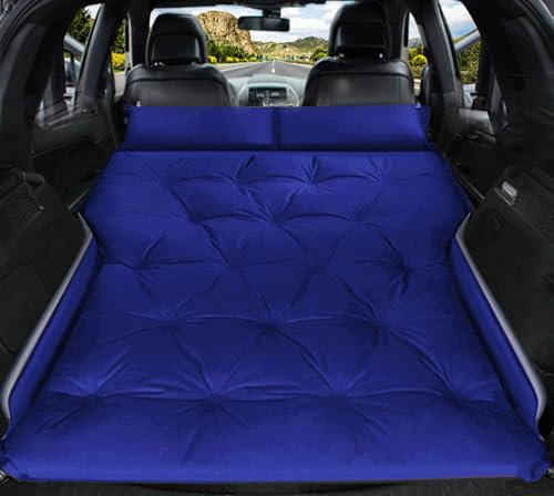 TaoieWkolt Tragbar, Memory-Schaum, Reiseschlafbett, Autobett Kofferraum Klappbar, Luftmatratze Selbstaufblasend Camping Auto Matratze SUV Aufblasbare Luftbett, Für Tesla Model X,B-Blue