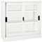 ShGaxin Schrank mit Schiebetür, Metallschrank, Büroschrank, Aufbewahrungsschrank, Dokumentenordner, Stahl, Weiß, 90 x 40 x 90 cm