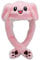 GWAWG Mütze mit Ohren,Mütze mit Wackelohren,Mütze mit Beweglichen Ohren, für Partys, Cosplay, Weihnacht(Rosa)