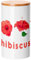 Fabulous Pot en Céramique avec couvercle Bambou - Hibiscus Rouge Fleurs Minimaliste Chic Amour - 887 ml (30 oz) - Bocal à ustensiles