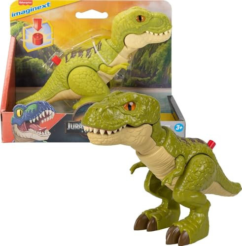 Fisher-Price Imaginext Jurassic World Tiranosaurio Rex Figura de acción de Dinosaurio de 20,32cm con Movimiento Activado por los niños, JFJ65