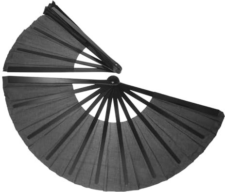 Cabilock Set di 2 Ventagli Pieghevoli Neri Cinesi Kung Fu - Ventagli Portatili Silenziosi E Portatili Decorativi E per Donne