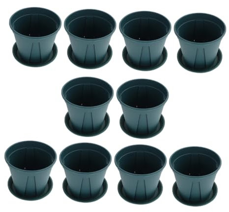 DIKACA 10 Sets Root Control Pot Orchid Pots Clear Plant Pot Trays Orchid Potting Mix Plant Pots Plant Containers Levitating Plant Pot Hanging Plant Pot Orchids Plastic Dark Green
