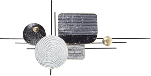 Wanddekoration geometrisch Metall grau einteilig handgemacht modern Ovar