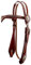 Thor Equine Kopfstück Allan Westerntrense mit Concha und Dots, V-Shaped, Chesnut Full