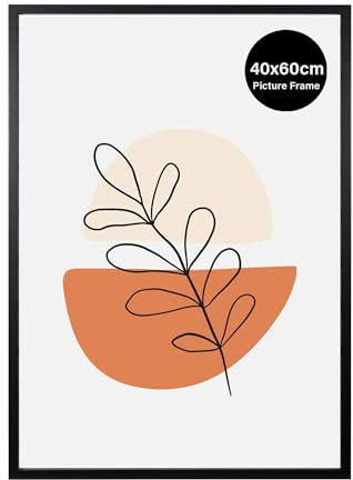 KAIWIN Bilderrahmen 40x60 cm, Schwarz Rahmen 40x60, Holz Fotorahmen zum Aufhängen, Posterrahmen Benutzt für Fotos, Bilder, Poster, Puzzles